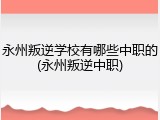 永州叛逆学校有哪些中职的(永州叛逆中职)