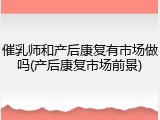 催乳师和产后康复有市场做吗(产后康复市场前景)