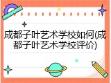 成都子叶艺术学校如何(成都子叶艺术学校评价)