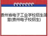 贵州省电子工业学校招生简章(贵州电子校招生)