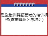 恩施集训舞蹈艺考的培训机构(恩施舞蹈艺考培训)