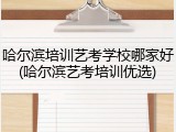哈尔滨培训艺考学校哪家好(哈尔滨艺考培训优选)