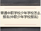 普通中职学校少年学校怎么报名(中职少年学校报名)