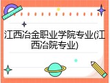 江西冶金职业学院专业(江西冶院专业)
