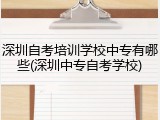 深圳自考培训学校中专有哪些(深圳中专自考学校)