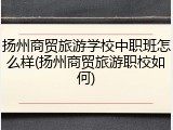 扬州商贸旅游学校中职班怎么样(扬州商贸旅游职校如何)