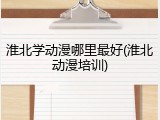淮北学动漫哪里最好(淮北动漫培训)