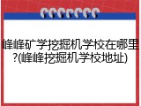 峰峰矿学挖掘机学校在哪里?(峰峰挖掘机学校地址)
