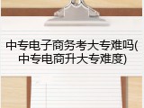 中专电子商务考大专难吗(中专电商升大专难度)