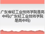 广东省轻工业技师学院是高中吗(广东轻工业技师学院是高中吗)