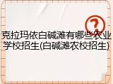 克拉玛依白碱滩有哪些农业学校招生(白碱滩农校招生)