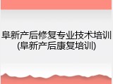 阜新产后修复专业技术培训(阜新产后康复培训)