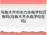 乌鲁木齐市水力水电学校还有吗(乌鲁木齐水电学校在吗)