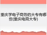 重庆学电子商务的大专有哪些(重庆电商大专)