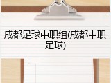 成都足球中职组(成都中职足球)