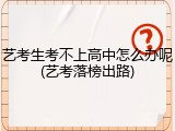艺考生考不上高中怎么办呢(艺考落榜出路)