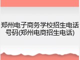 郑州电子商务学校招生电话号码(郑州电商招生电话)