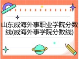 山东威海外事职业学院分数线(威海外事学院分数线)