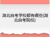 湖北自考学校都有哪些(湖北自考院校)
