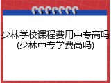 少林学校课程费用中专高吗(少林中专学费高吗)