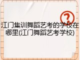 江门集训舞蹈艺考的学校在哪里(江门舞蹈艺考学校)