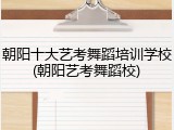 朝阳十大艺考舞蹈培训学校(朝阳艺考舞蹈校)