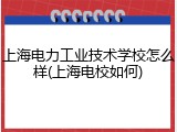 上海电力工业技术学校怎么样(上海电校如何)