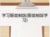 学习服装制版(服装制版学习)
