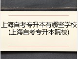 上海自考专升本有哪些学校(上海自考专升本院校)