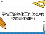 学校里的绿化工作怎么样(校园绿化如何)