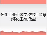 怀化工业中等学校招生简章(怀化工校招生)