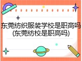 东莞纺织服装学校是职高吗(东莞纺校是职高吗)