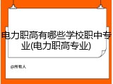 电力职高有哪些学校职中专业(电力职高专业)
