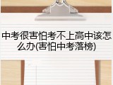 中考很害怕考不上高中该怎么办(害怕中考落榜)