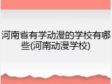 河南省有学动漫的学校有哪些(河南动漫学校)