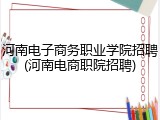 河南电子商务职业学院招聘(河南电商职院招聘)