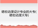 德宏动漫设计专业的大专(德宏动漫大专)