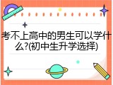 考不上高中的男生可以学什么?(初中生升学选择)