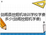 剑阁县挖掘机培训学校学费多少(剑阁挖掘机学费)