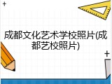 成都文化艺术学校照片(成都艺校照片)