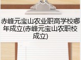 赤峰元宝山农业职高学校哪年成立(赤峰元宝山农职校成立)
