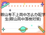 鞍山考不上高中怎么办呢学生(鞍山高中落榜对策)