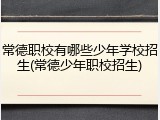 常德职校有哪些少年学校招生(常德少年职校招生)