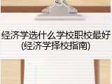 经济学选什么学校职校最好(经济学择校指南)