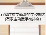 石家庄有学动漫的学校排名(石家庄动漫学校排名)