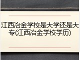 江西冶金学校是大学还是大专(江西冶金学校学历)