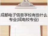 成都电子信息学校有些什么专业(成电校专业)
