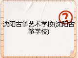 沈阳古筝艺术学校(沈阳古筝学校)