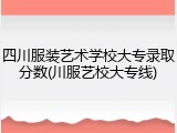 四川服装艺术学校大专录取分数(川服艺校大专线)