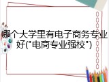 哪个大学里有电子商务专业好("电商专业强校")